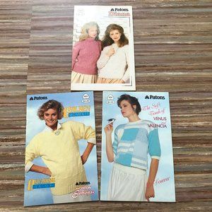 Beehive Patons 3 Knitting Pattern Booklets Ladies Pullover Sweater Cardigans